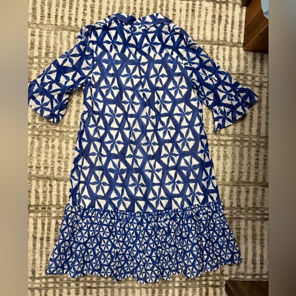 Blue Geometric Patterned Dress - Picture 5 of 6